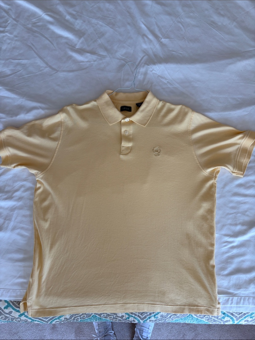 Izod Pale Yellow Polo Shirt with Embroidered Logo